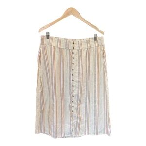 Sonoma Striped Linen Midi Skirt - Size 0X